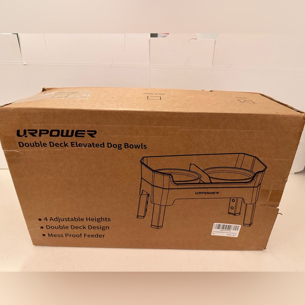 URPOWER Double Deck Elevated Dog Bowls, New